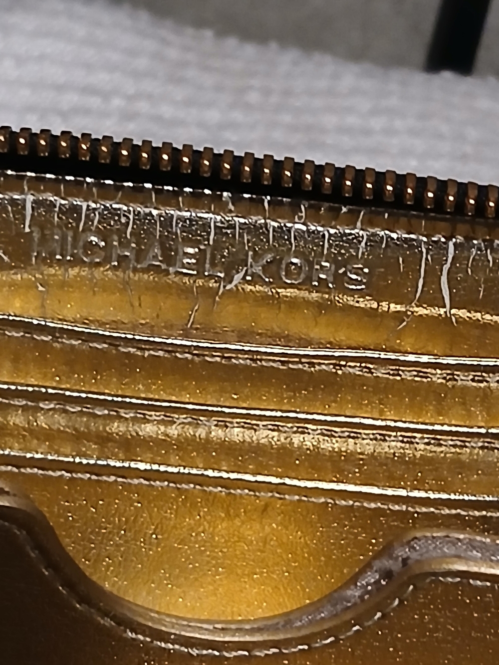Michael Kors Black Textured Wristlet with Gold Plaque - Picture 6 of 10